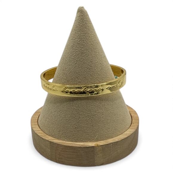 Lilly Pulitzer gold-tone cuff bracelet with inscription "Rule Breakers Only" - Picture 3 of 4